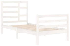 Estrutura de cama 90x200 cm madeira maciça branco