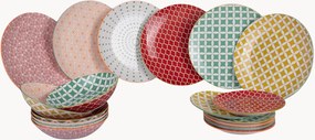 Conjunto de loiça de porcelana Confusion In Colors, 6 pessoas, conjunto de 18