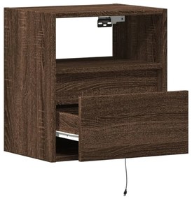 Móveis de parede para TV com luzes LED 2 pcs carvalho castanho