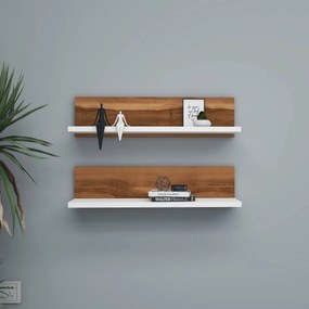 Prateleira de Parede Shelf – Nogueira e Branco – 60 cm x 15 cm x 13 cm