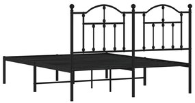 Estrutura de cama com cabeceira 140x200 cm metal preto