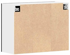 Armário Suspenso em Carvalho Preto da - 80x31x60 cm - Feito em Madeira