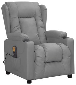 Cadeira de massagens couro artificial cinzento