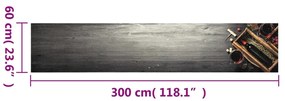 Tapete de cozinha lavável 60x300 cm veludo padrão garrafa vinho
