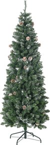 Árvore de Natal artificial com 618 ramos cobertos de neve, suporte em aço, com base dobrável em aço