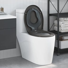 vidaXL Assento de Vaso Sanitário Antracite 47 x 37 x 4 cm Duroplast