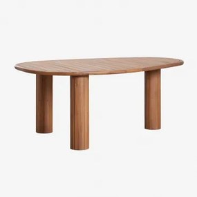 Mesa De Jantar Oval Em Madeira De Acácia Ginara Castanho Acácia & ↔︎ 190 Cm - Sklum