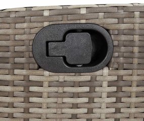 9 pcs conjunto de jantar p/ jardim c/ almofadões vime PE cinza