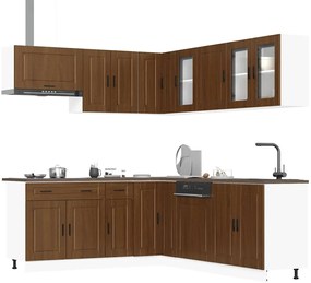 vidaXL 11 peças armário de cozinha conjunto Porto carvalho castanho