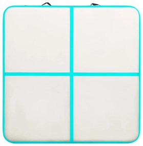 Colchão de ginástica insuflável c/ bomba 200x200x20cm PVC verde