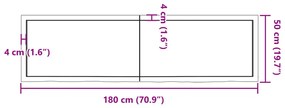 Prateleira de parede 180x50x6cm carvalho tratado castanho-claro