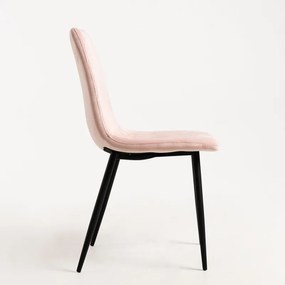 Cadeira Liny Veludo - Rosa
