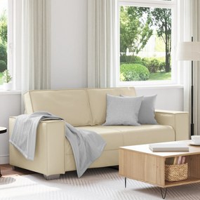 Sofá Loveseat vidaXL Creme 140 cm em Couro Sintético
