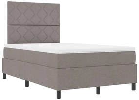 Cama com colchão e luz LED em taupe, 120 x 200 cm de tecido