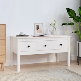 vidaXL Mesa de centro 102x49x55 cm pinho maciço branco