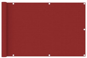 vidaXL Tela de varanda 90x400 cm PEAD vermelho