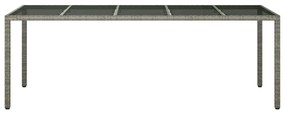 Mesa de Jantar de Jardim Cinza 250x100x75 cm Vime PE