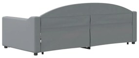 Sofá-cama c/ gavetão e gavetas 90x190 cm tecido cinzento-claro