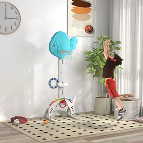 Cesto de Basquetebol para Crianças Altura Ajustável com Jogo de Lançamento de Bola de Futebol, Golf Multicolor