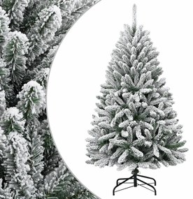 vidaXL Árvore de Natal artificial articulada c/ flocos de neve 120 cm