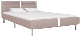 Estrutura de cama com LED sem colchão 135x190 cm cappuccino
