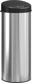 Balde de Lixo de Cozinha Automático 55 L em Aço Inoxidável com Sensor Infravermelho Fechamento Suave 32x30x78,5 cm Prateado