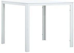 Mesa de centro 78x78x74 cm PEAD aspeto madeira branco