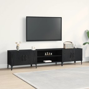 Estante de TV vidaXL Preta Carvalho 180x31,5x40 cm Madeira Engineered