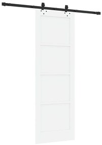Porta Deslizante vidaXL com Conjunto de Ferragens Branca 73.5x211 cm M