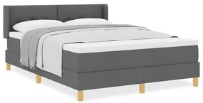 Cama Box com Colchão - Cinza Escuro, 140 x 200 cm, Tecido