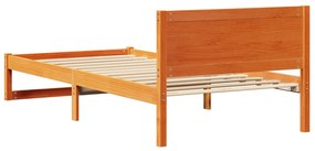 Estrutura de Cama Marrom Cera Madeira maciça 90 x 200 cm Robusta