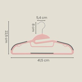 Conjunto de 20 unidades de plástico, com abertura em forma de U rosa-cinzento escuro