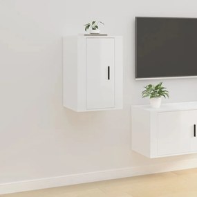 Móveis de TV de parede 2 pcs 40x34,5x60 cm branco brilhante