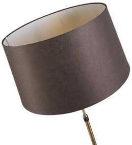 Candeeiro de pé bronze com cúpula castanha 45cm ajustável - Parte Design,Moderno
