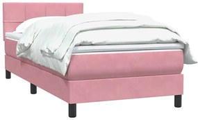 Cama com molas/colchão 80x220 cm veludo rosa
