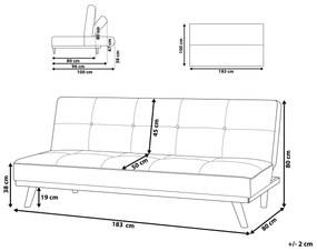 Sofá-cama de 3 lugares em tecido preto FROYA Beliani