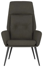 Cadeira de descanso camurça artificial cinzento-escuro