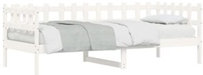 Sofá-cama sem colchão 90x190 cm madeira de pinho maciça branco