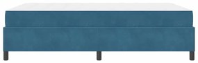 Estrutura da Cama Azul Escuro e Branco 160 x 200 cm Veludo