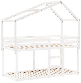 Telhado de cama infantil 203x80,5x142 cm pinho maciço branco