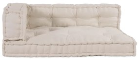 vidaXL Travesseiro para Sofá Pallet Creme tecido