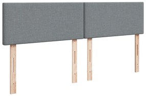 Cama com molas/colchão 200x200 cm tecido cinza-claro
