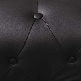 Sofá de canto Chesterfield 5 lugares couro artificial preto