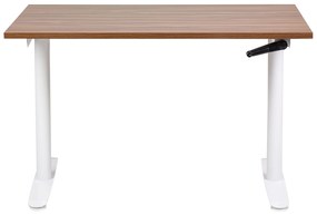 Secretária elevatória manualmente ajustável castanha escura e branca 120 x 72 cm DESTINAS Beliani