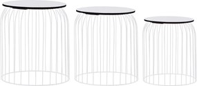 vidaXL Mesas de centro 3 pcs branco