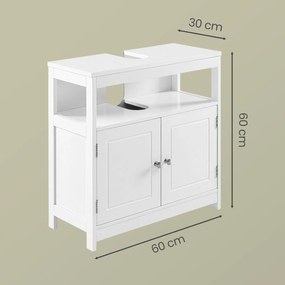 Armário de casa de banho para lavatório (NÃO INCLUIDO) 30 x 60 x 60 cm Branco