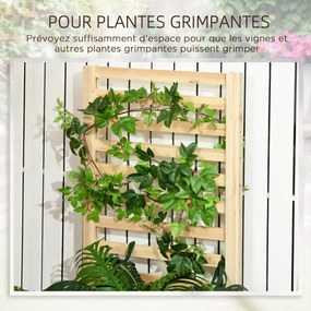 Floreira com treliça, 230 L x 60 L x 110 A cm, efeito de madeira natural