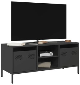 Móvel de TV 101,5x39x43,5 cm aço laminado a frio preto