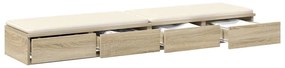 Cômoda vidaXL Carvalho Sonoma 135x36,5x16,5 cm em madeira laminada