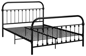 Estrutura de cama em metal 140x200 cm preto